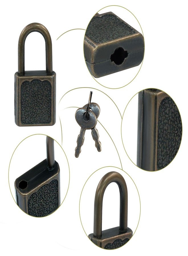 Litoexpe 10 Pcs Mini Cute Diary Padlock Tiny Small Luggage Locks with Keys, Small Metal Padlock Solid Luggage for Jewelry Boxes Decor (Bronze) - Image 3